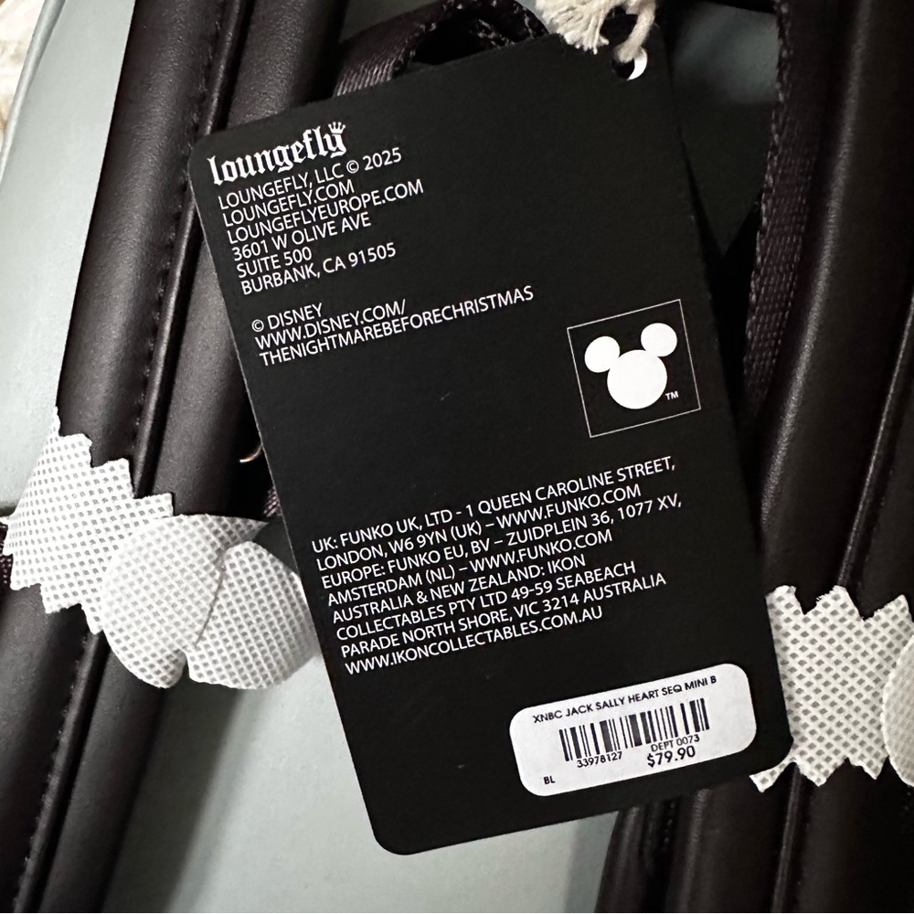 Disney Nightmare Before Christmas Jack and Sally Heart Mini Backpack: NWT - Picture 7 of 13